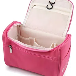 COZY VIBES Cosmetic Bag Double Layer Makeup Bag Organizer for Travelling- PACK OF 1- COLOR MAY VARY image 4