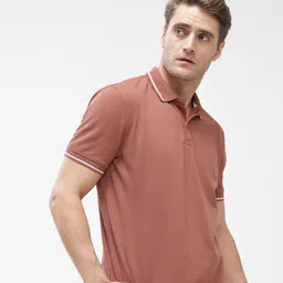 TURMS Men Anti Odour Solid Polo Collar Cotton T-shirt image 4