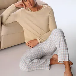 Jack & Jones Men Mid-Rise Checked Lounge Pants-picture-24