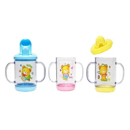 The Cheeky Kidzz Baby Feeding Spout Sipper Bottle 200ml Liquids Juice Milk Feeder With Ring Musical Rattle Teether BPA Free (PINK) image 5