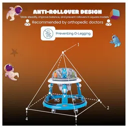 JoyRide Platinum Baby Walker 6-24 Months | Adjustment Walker for Kids Boy and Girl with Integrated RGB Lights, Switchable Food & Musical Toy Tray Activity Walker image 5