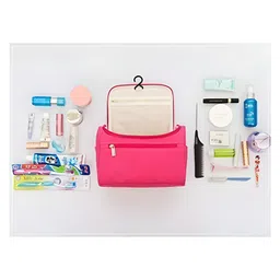 COZY VIBES Cosmetic Bag Double Layer Makeup Bag Organizer for Travelling- PACK OF 1- COLOR MAY VARY image 5