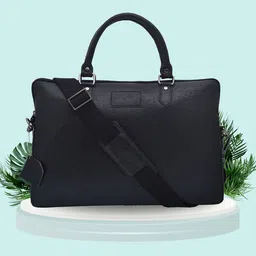 OLIVE MIST Unisex Textured Leather Laptop Bag-picture-30