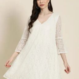 Qurvii White Lace A Line Dress-picture-19
