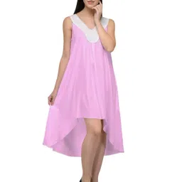 PATRORNA Light Pink Lace High-Low Dress-picture-11