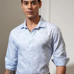 LOCOMOTIVE Men Floral Printed Cotton Slim Fit Casual Shirt-picture-11