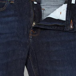 Louis Philippe Jeans Navy Cotton Slim Fit Jeans image 5