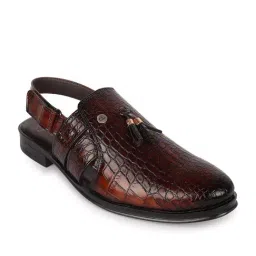 Carlton London Men's Brown Back Strap Sandals image 2