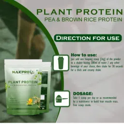 Nakpro Vegan Pea & Brown Rice Protein Mango Flavour Powder - 1Kg image 5