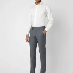 Van Heusen Grey Slim Fit Checks Trousers image 5