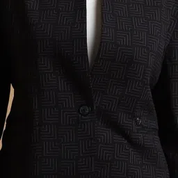 Allen Solly Black Cotton Printed Blazer image 5