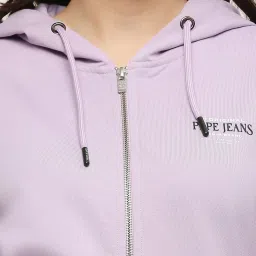 Pepe Jeans Purple Cotton Logo Print Sweatshirt image 5