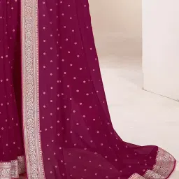 Saree Mall Purple Woven Saree With Unstitched Blouse image 5