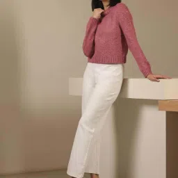 SALT Attire White Plain Trousers image 5