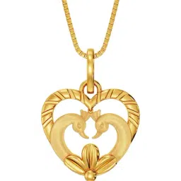 Joyalukkas 22k Yellow Gold Enchanted Peacock Heart Pendant-picture-21