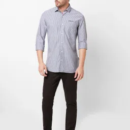 Kenneth Cole New York Grey Slim Fit Striped Shirt image 5