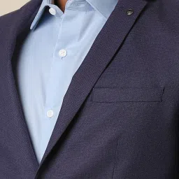 Allen Solly Mid Navy Slim Fit Texture Blazer image 5