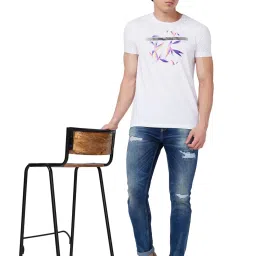 Spykar Blue Cotton Skinny Fit Distressed Jeans image 5