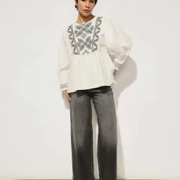 Only White Cotton Print Top image 5