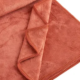 Black gold Premium 4 Pcs Orange-Colored 400 GSM Microfiber Quick Dry Bath Towels image 2