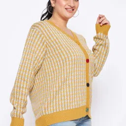 Club York Yellow Chequered Cardigan image 5