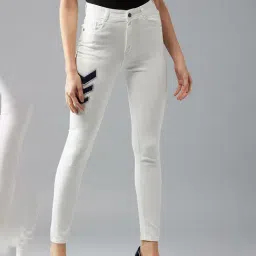DOLCE CRUDO White High Rise Jeans-image-34