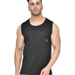 Chkokko Black Cotton Regular Fit Sports T-Shirt-picture-22