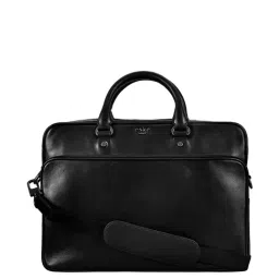 Eske Zachary+ Black Leather Medium Laptop Messenger Bag-picture-37