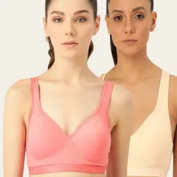 Lady Lyka Multicolor Non Wired Padded Sports Bra (Pack of 2)-image-60
