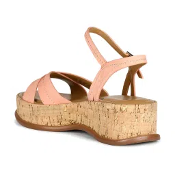Naturalizer by Bata Women's RIKKI Pink Ankle Strap Wedges image 5