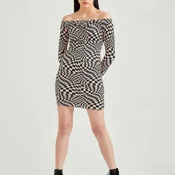 Cover Story Pink & Black Check Shift Dress-picture-26