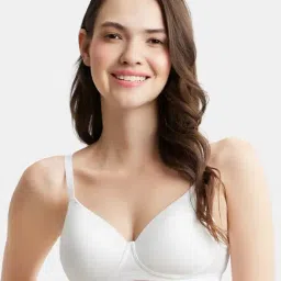 Jockey White Full Coverage Wireless Beginner's Bra-picture-18