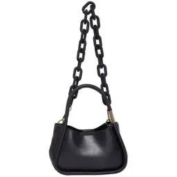 Aldo Black Solid Medium Handbag-image-17