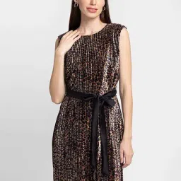 Globus Brown Animal Print A-Line Dress-image-0