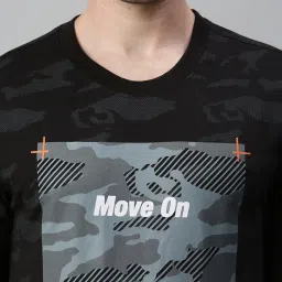 showoffff SHOWOFF Black Cotton Slim Fit Printed Sweatshirt image 5