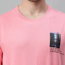 showoffff SHOWOFF Pink Cotton Slim Fit Printed Sweatshirt image 5