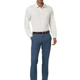 Van Heusen Blue Slim fit Solid Trousers image 5