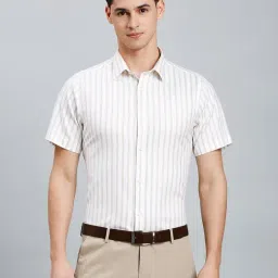 Reid & Taylor White Cotton Slim fit Stripes Shirt-picture-13