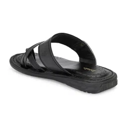 Hirolas Men's Black Cross Strap Sandals image 5