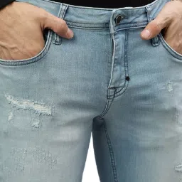 Antony Morato Blue Tapered Fit Distressed Jeans image 5