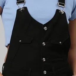 showoffff SHOWOFF Black Denim Above knee Dungarees image 5