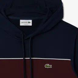 Lacoste Blue Classic Fit Colour Block Hooded Sweatshirt image 5