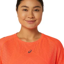 Asics Orange Self Pattern Sports T-Shirt image 5