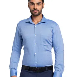Park Avenue Blue Slim Fit Texture Shirt-picture-26