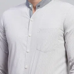 Monte Carlo Grey Cotton Regular Fit Checks Shirt image 5