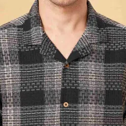 7 Alt by Pantaloons Black Cotton Relaxed Fit Printed Shirt image 5