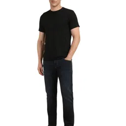 Allen Solly Navy Blended Slim Fit Solid Jeans image 5