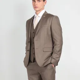 Arrow Mid Brown Regular Fit Three Piece Suit image 5