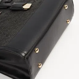 Elle Black Textured Handbag image 5