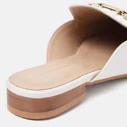 Lino Perros Women Croc Textured Mules With Metallic Deatil image 4